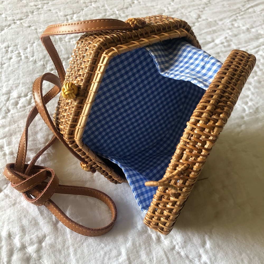 Woven Wooden Tote with Strap